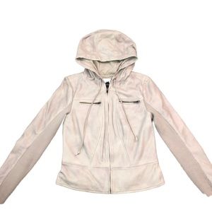 Trouvé Faux Leather Zip Jacket Cream Medium